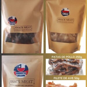 PACK 3 PETMIX (FILETE DE AVE, PATAS DE POLLO, GALLETAS AVENA Y FRUTAS)